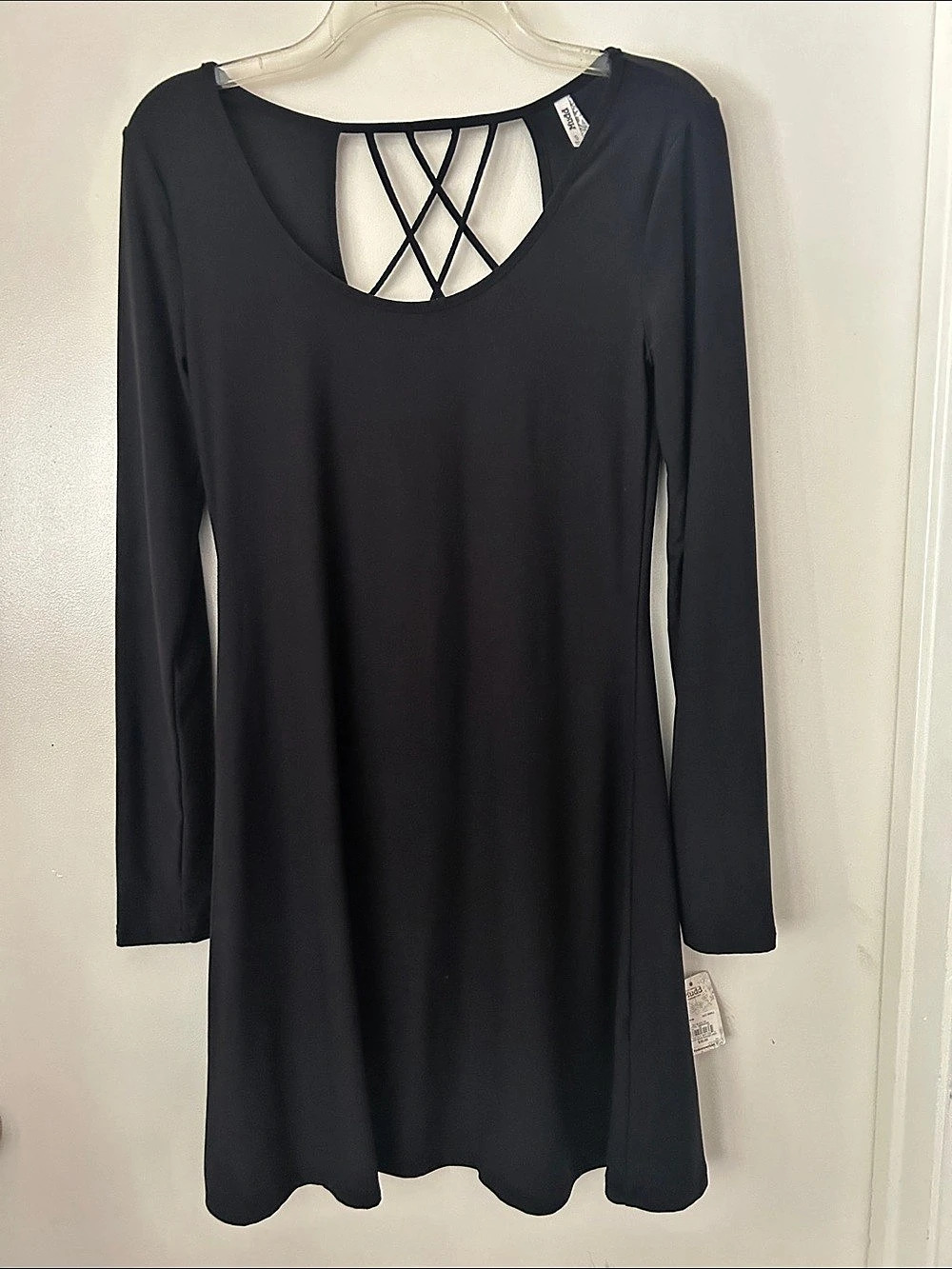 Mudd Lace-Up Neck Mini Dress in Black